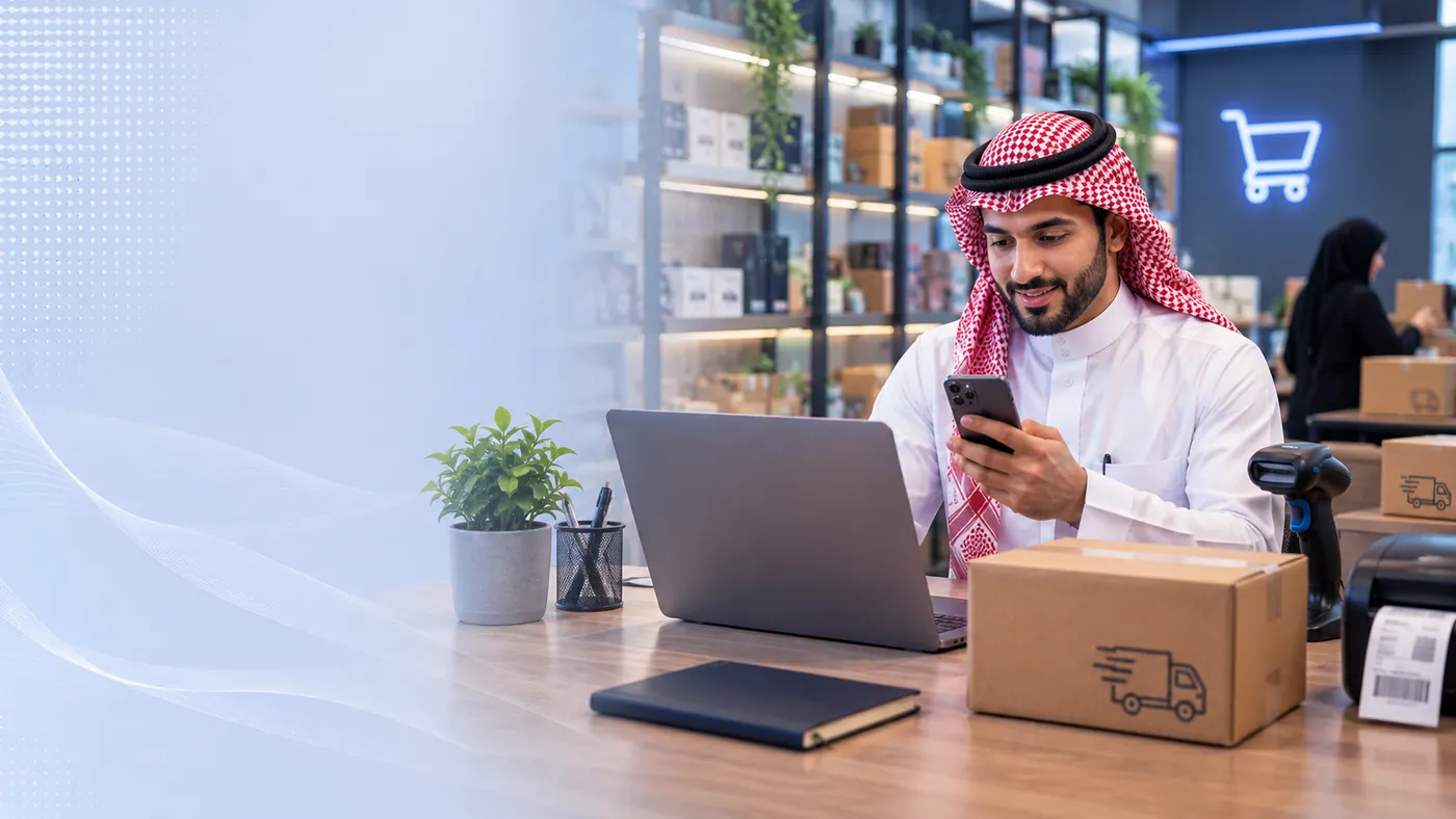 مشهد تجزئة وتنفيذ طلبات