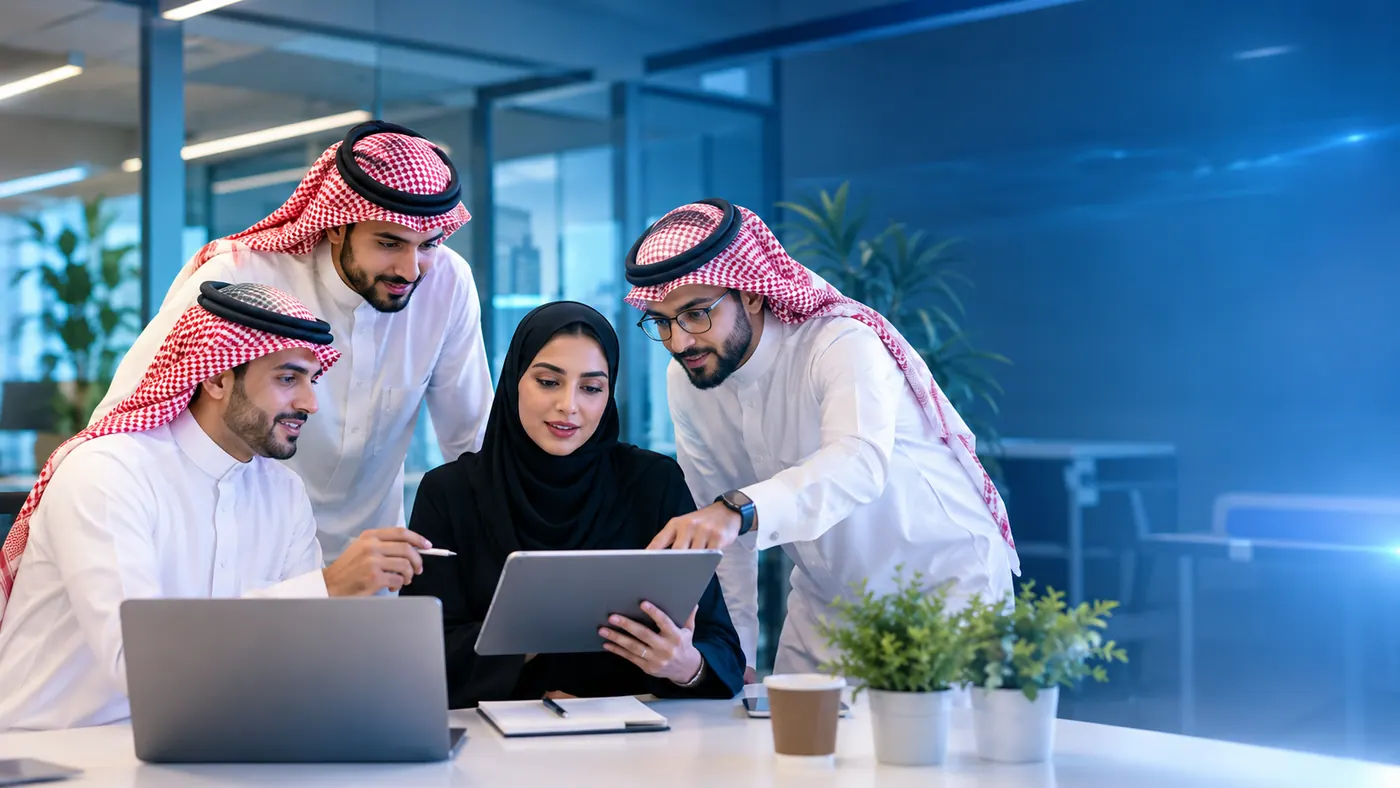فريق عمل سعودي وخليجي يتعاون حول جهاز لوحي